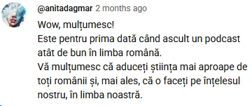 Captură a unui comentariu de Anita Dagmar